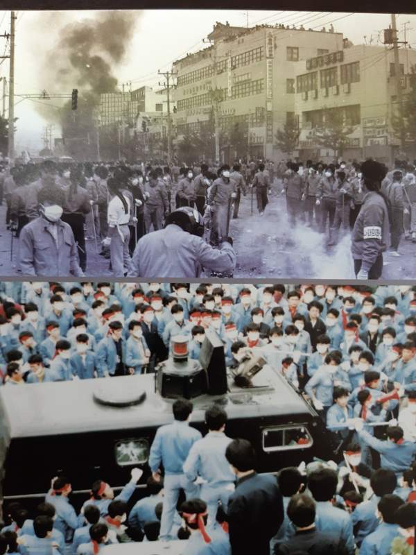 4.28 연대투쟁 당시 현대중공업노조를 침탈하러 가는 경찰을 막아서 4공장 앞 도로를 점거한 현대차 조합원들.jpg